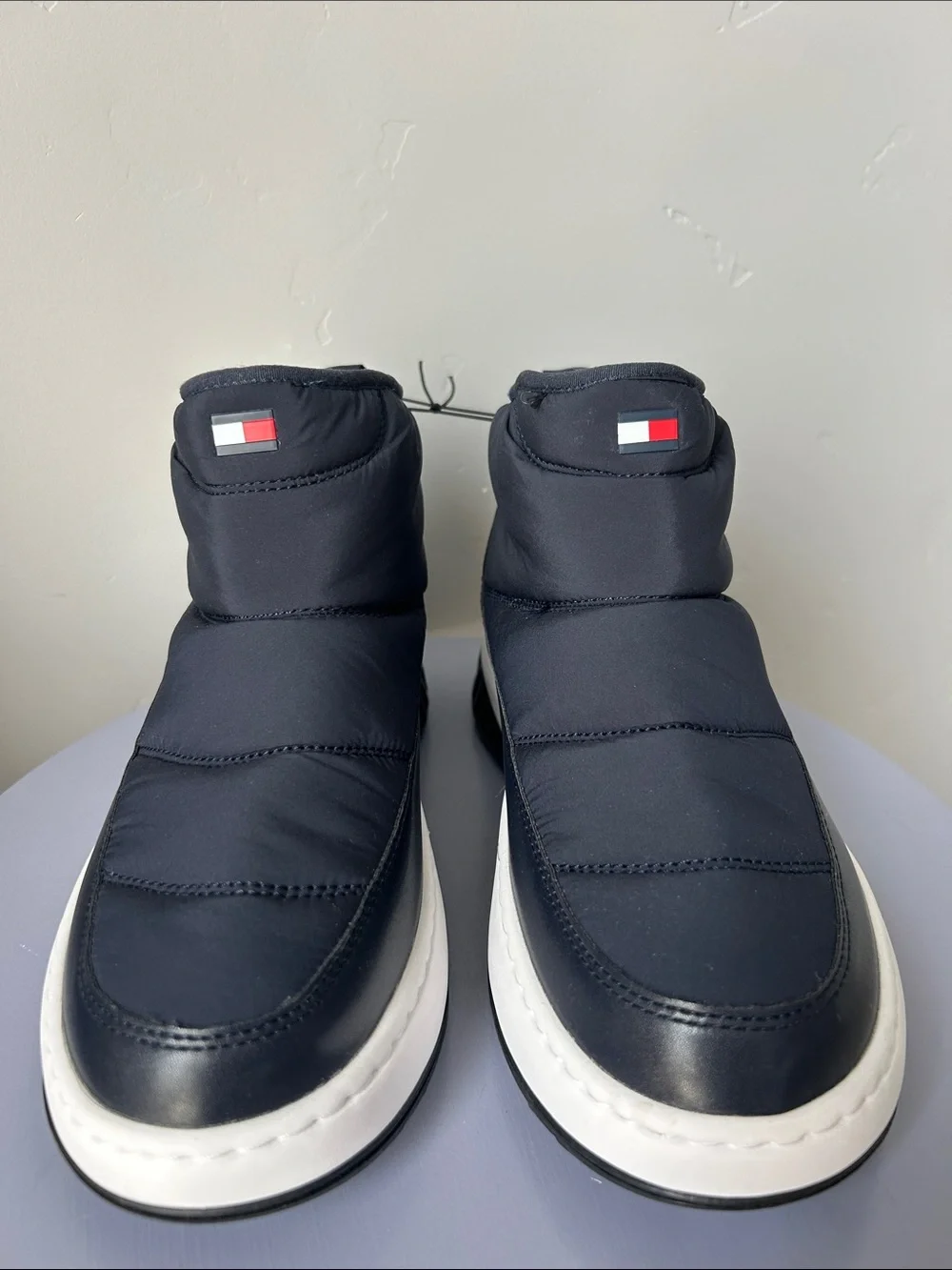 Tommy Hilfiger Tworono-C Navy Women Puffer Slip-On Ankle Boots Sz 9